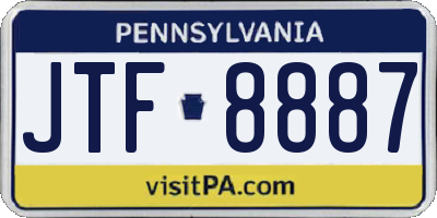 PA license plate JTF8887