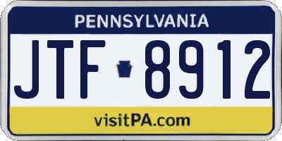 PA license plate JTF8912