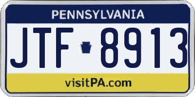 PA license plate JTF8913