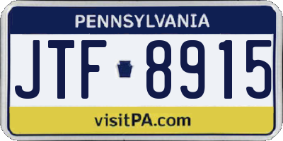 PA license plate JTF8915