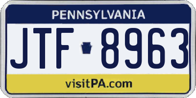 PA license plate JTF8963