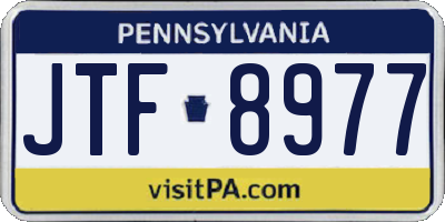 PA license plate JTF8977