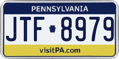 PA license plate JTF8979