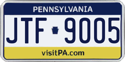 PA license plate JTF9005