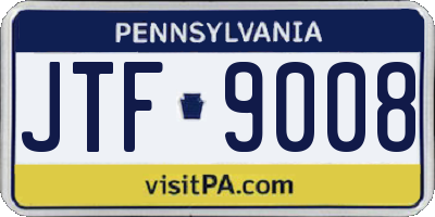 PA license plate JTF9008