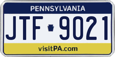 PA license plate JTF9021