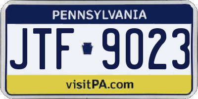 PA license plate JTF9023