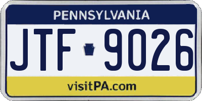 PA license plate JTF9026