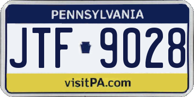 PA license plate JTF9028