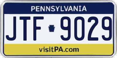 PA license plate JTF9029