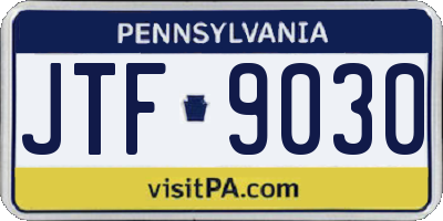 PA license plate JTF9030