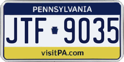 PA license plate JTF9035