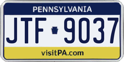 PA license plate JTF9037
