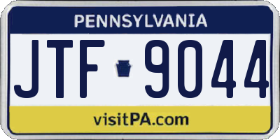 PA license plate JTF9044