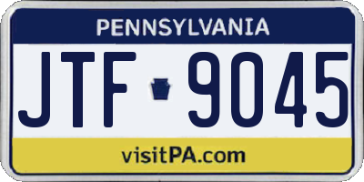 PA license plate JTF9045