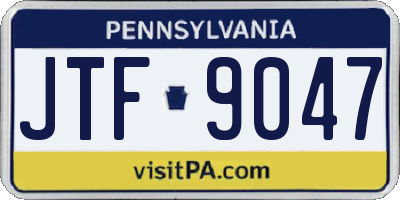 PA license plate JTF9047