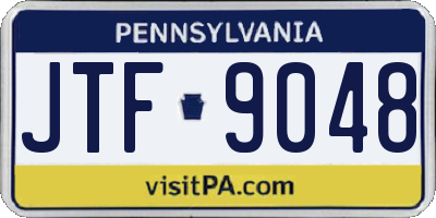PA license plate JTF9048