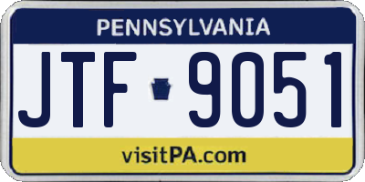 PA license plate JTF9051