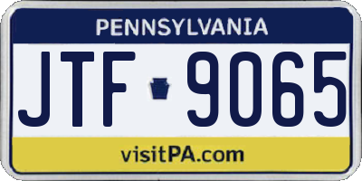 PA license plate JTF9065