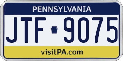 PA license plate JTF9075