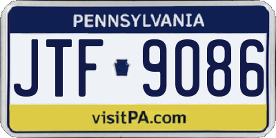 PA license plate JTF9086