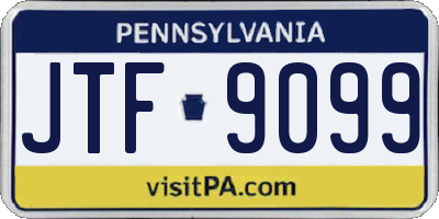 PA license plate JTF9099