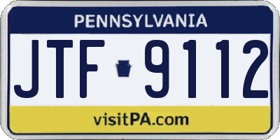 PA license plate JTF9112