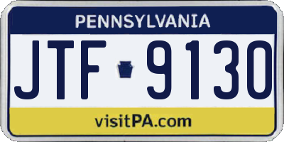 PA license plate JTF9130