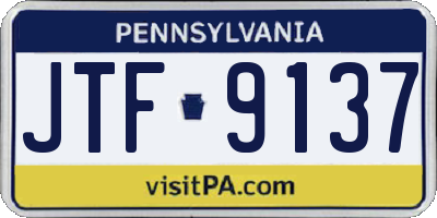 PA license plate JTF9137