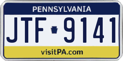 PA license plate JTF9141