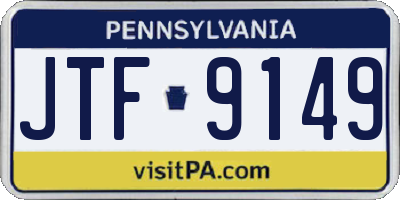 PA license plate JTF9149