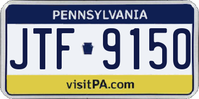 PA license plate JTF9150