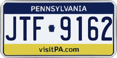 PA license plate JTF9162