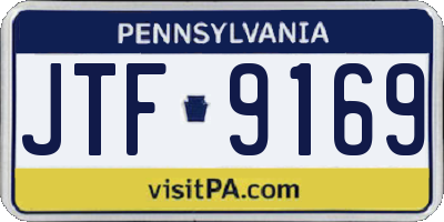 PA license plate JTF9169