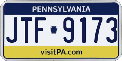 PA license plate JTF9173