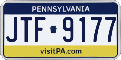 PA license plate JTF9177