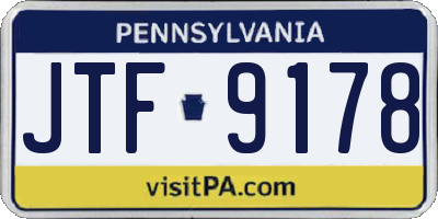 PA license plate JTF9178