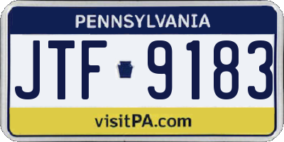 PA license plate JTF9183