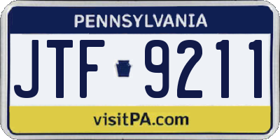 PA license plate JTF9211