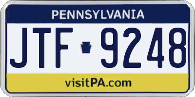 PA license plate JTF9248