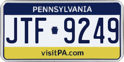 PA license plate JTF9249