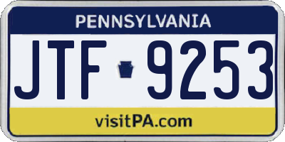 PA license plate JTF9253