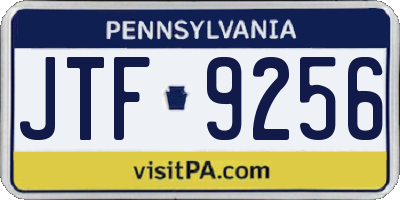 PA license plate JTF9256
