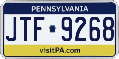 PA license plate JTF9268