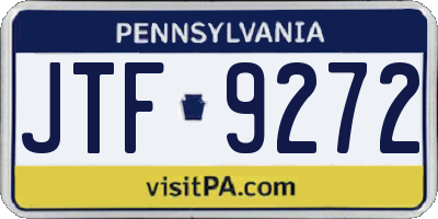 PA license plate JTF9272