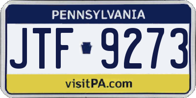 PA license plate JTF9273