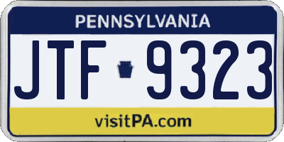 PA license plate JTF9323