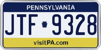 PA license plate JTF9328