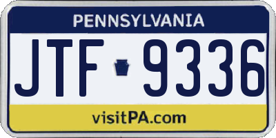 PA license plate JTF9336