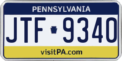 PA license plate JTF9340